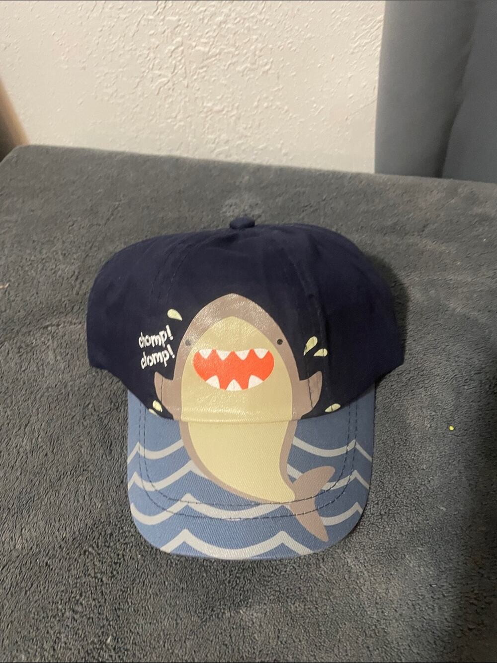 Navy Shark Print Kids Cap Chomp Chomp NWT Hat